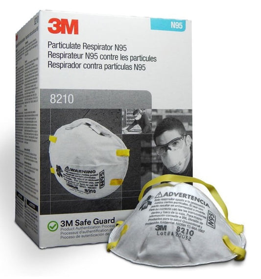 3M Cone Style 8210 NIOSH Approved N95 Respirators (USA), Box of 20